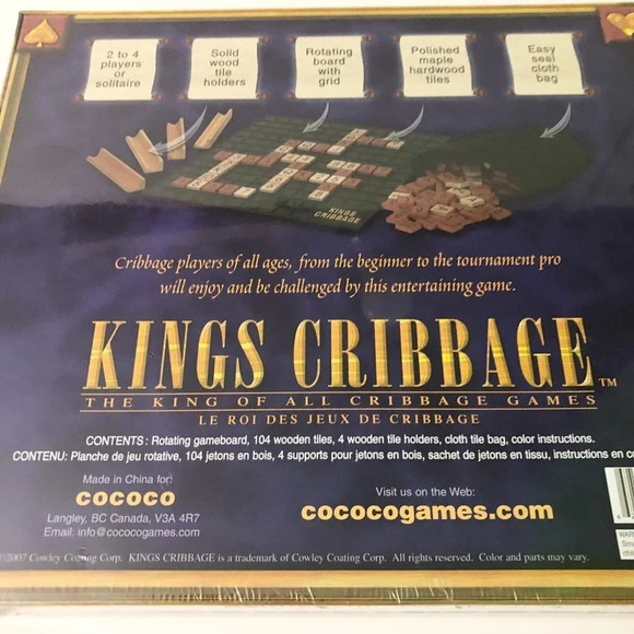 2007 Kings Cribbage Board Game Cowley Coating Sealed - Picture 9 of 10